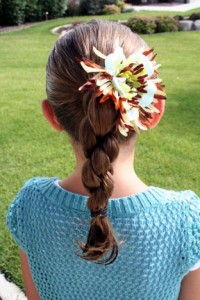 Back view of the Triple-Twist Ponytail