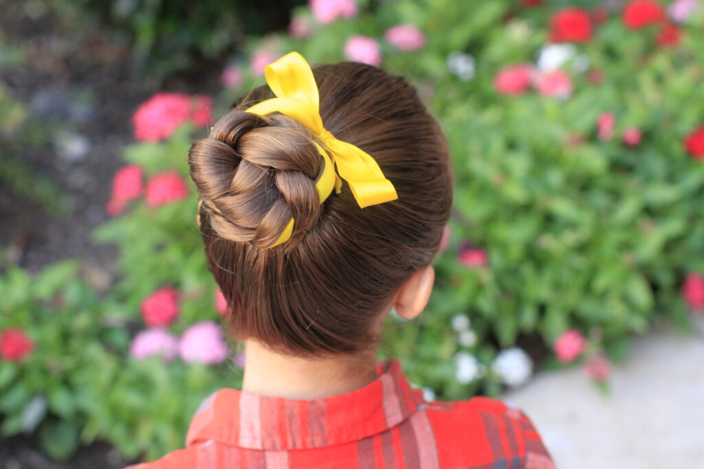 Back view of the Braided Bun w/Ribbon | Updo Hairstyles