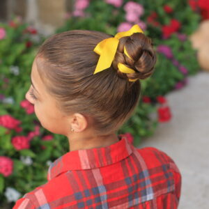 Side view of the Braided Bun w/Ribbon | Updo Hairstyles