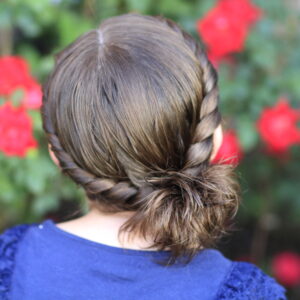 Back view of the Twistbacks into Side Ponytail