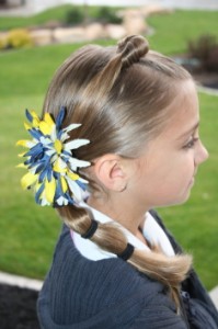 Side view of the Top Knot Banded Ponytail