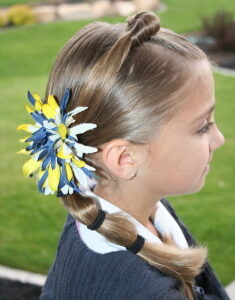 Side view of the Top Knot Banded Ponytail