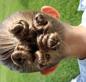 Back view of the Rosette Buns | Updo Hairstyles