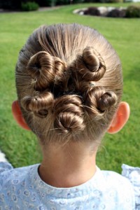 Back view of the Rosette Buns | Updo Hairstyles