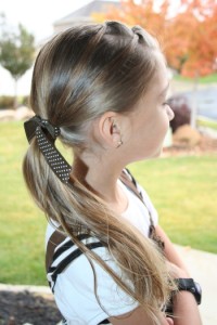 Side view of the Tween Knots Ponytail