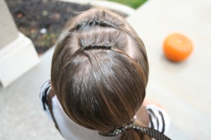 Top view of the Tween Knots Ponytail