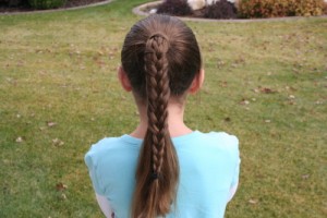 Back view of the Braided-Over Ponytail