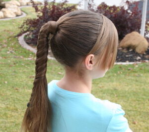 Side view of the Braided-Over Ponytail