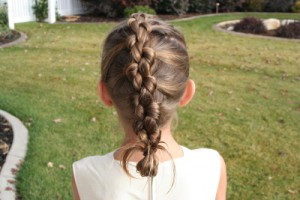 Back view of Knotted Braid hairstyle