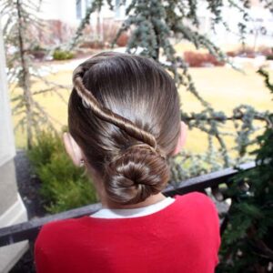 Back view of the Forward Twistback into Bun | Updo Hairstyles