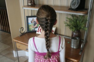 Back view of the Simple French Braid