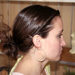 Side view of the Twistbacks into Messy Bun