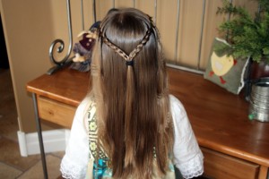 Back view of the Waterfall Braid Hairstyle with Crimps