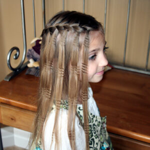 Side view of the Waterfall Braid with Crimps