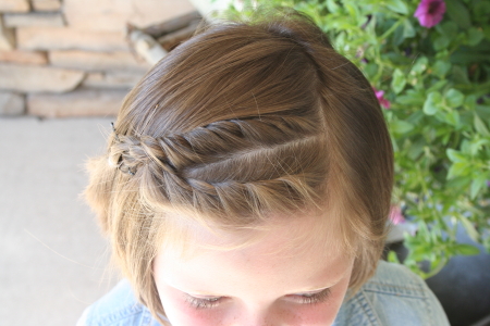 Image of French Twist hairstyle for short hair little girl