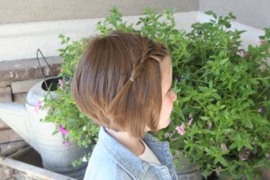 Side view of the Double French Twistback | Short Hairstyles