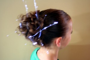 Side view of the Messy Glow Bun | 4th of July Hairstyles