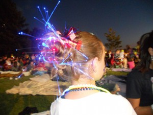 Side back view of the Messy Glow Bun | 4th of July Hairstyles