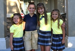 Back to School | Young girls wearing school uniforms