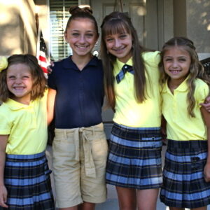 Back to School | Young girls wearing school uniforms