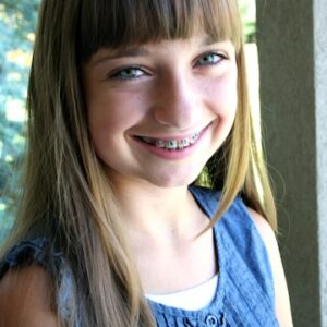 Young girl with Straight Bangs