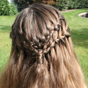 Back close-up view of the Double Waterfall Braid {Back Close-up}