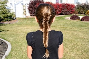 Back view of the Fishtail {Herringbone} French Braid