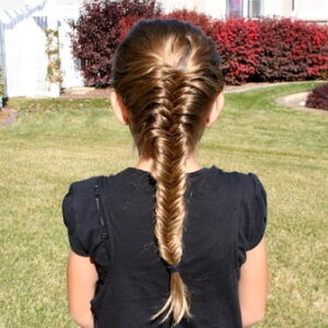 Back view of the Fishtail {Herringbone} French Braid