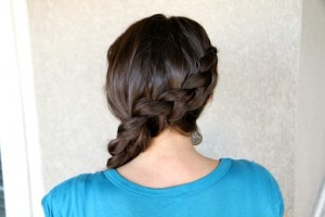 Back view of the Katniss Braid Hairstyle | Hunger Games