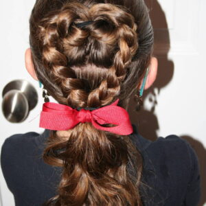 Back view of the Flip Braided Heart | Valentine's Day Hairstyles