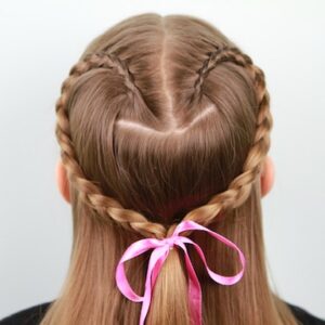 Back view of the Lace Braid Heart | Valentine's Day Hairstyles