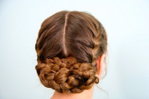 Back view of the Katniss Reaping Braids | Hunger Games Hairstyles