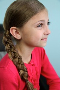Side view of the Micro-Braid Accented Side Braid | Braided Hairstyles