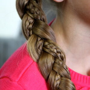 Close-up view of the Micro-Braid Accented Side Braid | Braided Hairstyles