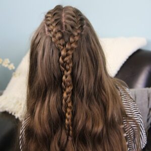 Back view of the Double French Braid and Twist | Braid Hairstyles