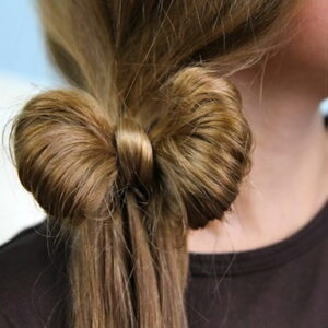 Close-up view of the Side Ponytail Hair Bow | Cute Hairstyles