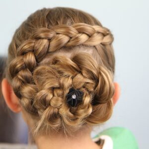 Back view of the Dutch Braided Flower | Updo Hairstyles