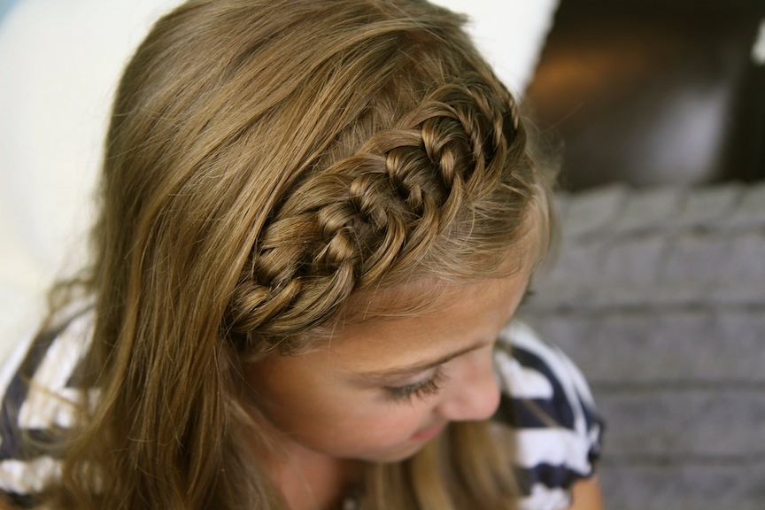 Image of Headband braid school hairstyle