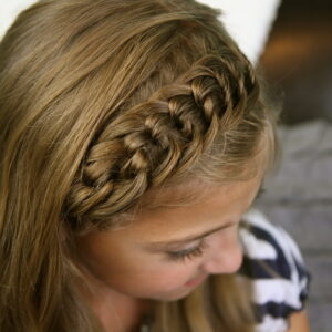 Top view of The Knotted Braid Headband | Back-to-School Hairstyles