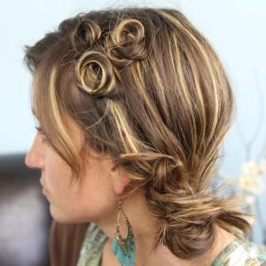 Side view of the Pin Curl Accents | Easy Hairstyle Ideas