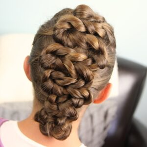 Back view of the Twisted Zig-Zag Hairstyle | Updo Hairstyles