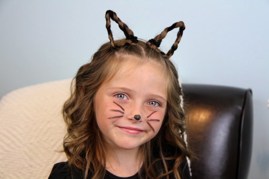 Braided {Kitty} Cat Ears  Halloween Hairstyles - Cute Girls