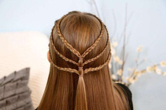 Back view of Triple-Braided Tieback | Bohemian Hairstyles