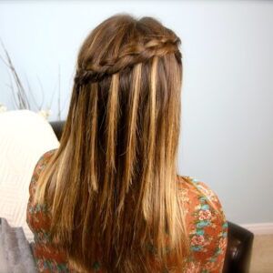 Back view of DIY Dutch Waterfall Braid | Popular Hairstyles