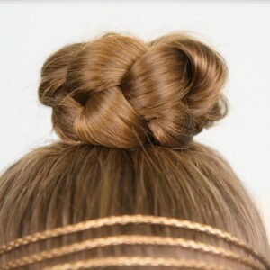 Close-up view of Simple Braided Bun Hairstyle