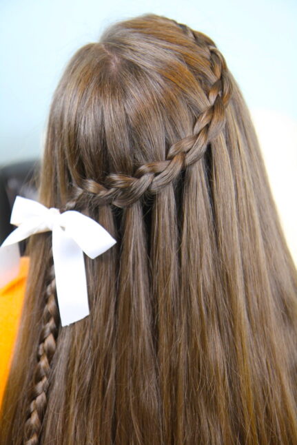 Back view of Dutch Waterfall Braid | Cute Girls Hairstyles