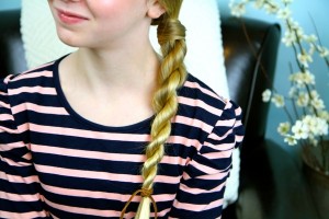 Close-up view of Hair-Wrapped Rope Braid {Plait} | Easy Hairstyles