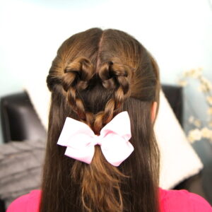 Back view of Twist-Braided Heart | Valentine's Day Hairstyles