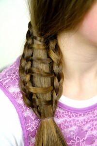 Close-up of Ladder Braid into Side Ponytail | Cute Hairstyles