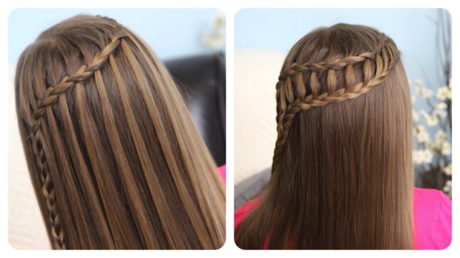 Feather Waterfall & Ladder Braid Combo | 2-in-1 Hairstyles